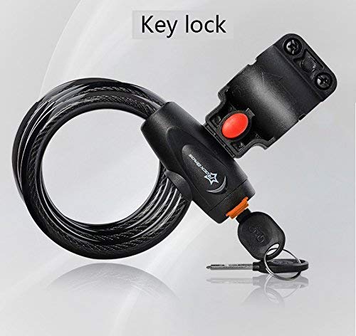 ROCKBROS Bike Lock - 100cm Long Cable Key Lock for Mountain & Road Bicycles | Heavy-Duty Security | Durable Anti-Theft Lock