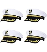 VALICLUD Captain Hat Sailor Hat Adult Yacht Captain Hats Party Costume Adjustable Navy Boat Acces...