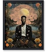 Poster Master African American Man Poster - Surreal Print - Black Man Art - Flower Art - Trippy A...