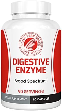 Silver Fern Brand Ultimate Digestive Enzyme Supplement - 1 Bottle = 90 Capsules - High Potency, Multi Enzyme - Digestive Comfort & Food Tolerance - Hemicullulase, Peptidase, Maltase, More