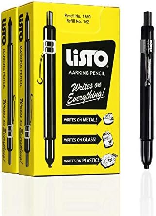 Listo 1620 BLACK COLOR - China Markers/Grease Pencils/China Marking/Pencils/Wax Pencils - Made in USA (24)