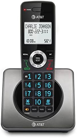 AT&T GL2101 DECT 6.0 Cordless Home Phone with Call Block, Caller ID, Full-Duplex Handset Speakerphone, 2" White Backlit Display, Lighted Keypad (Graphite & Black)