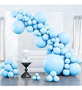 PartyWoo Light Blue Balloons, 127 pcs Blue Balloons Different Sizes Pack of 36 Inch 18 Inch 12 In...