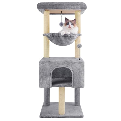 ROYPET Fashion Design 43.3" Cat Trees with Cat Houses,Grey