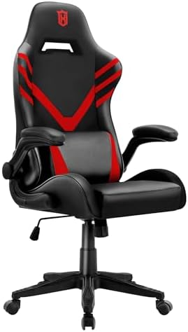 LXRADEO Gaming Chair Ergonomic Office Chair for Adults, Racing Style Armchair with Massage Lumbar Support, High Back Leather Computer Chair Height Adjustable Game Chair for Office, Gaming, 350LBS, Red