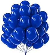 PartyWoo Blue Balloons, 50 pcs 12 Inch Dark Blue Balloons, Latex Balloons for Balloon Garland Arc...