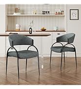 GDFStudio Upholstered Dining Chairs Set of 2, Modern Side Chairs with Metal Legs for Kitchen Dini...