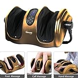 TISSCARE Shiatsu Calf Foot Massager Machine with Heat Leg Massager, Deep-Kneading for Tired Calf Leg Arm Plantar Fasciitis Neuropathy, Tired Muscles w/Adjustable bar (Dark Grey)