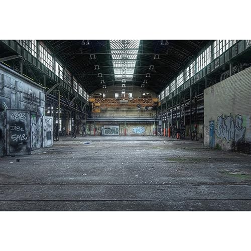 YongFoto 3x2m Vinyl Photo Backdrop Photography Lost Place in East Germany Abandoned Factory Inside for Party Photo Shoot Kids Adults Studio Background Props 10ft