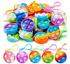 JOYIN 30 Stück(Rund) Mitgebsel Kindergeburtstag Mini-Fidget-Spielzeug, Partygeschenke für Kinder von 4–8, Popit Keychain fü…