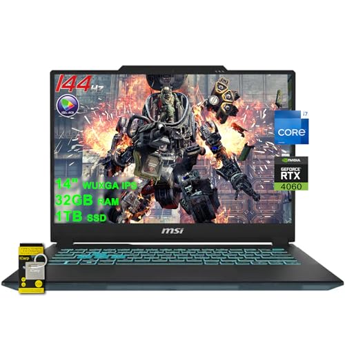 MSI Cyborg 14 Gaming Laptop 14" WUXGA IPS 144Hz (100% sRGB) Intel 10-core i7-13620H 32GB RAM 1TB SSD GeForce RTX 4060 Backlit USB-C Win11 w/ICP Accessory