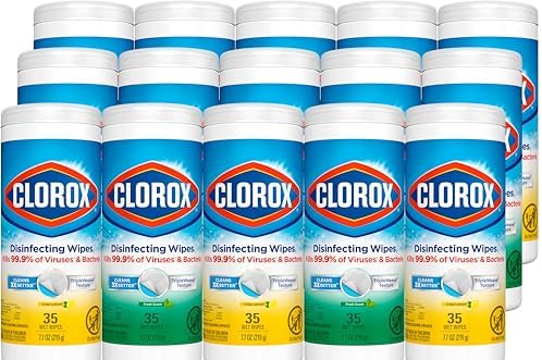 Clorox Disinfecting Wipes Value Pack, Cleaning Wipes, 35 Count Each, Pack of 15 (Package May Vary)