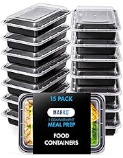 MARKQ [15 Pack] | 32 Oz Meal Prep Containers with Lids | 1 Compartment Plastic Food Storage Containers | Food Container | Lunch Boxes for Adults