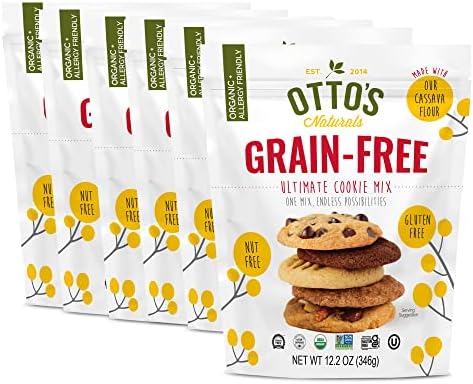 Otto's Naturals Grain-Free Ultimate Cookie Mix, Made with Organic Cassava Flour, Gluten-Free All-Purpose Cookie Mix, Non-GMO Verified - 12.2 Oz Bag (6 Pack)