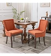 GDFStudio Upholstered Dining Chairs Set of 2,Mid Century Modern Dining Room Chairs with Solid Woo...