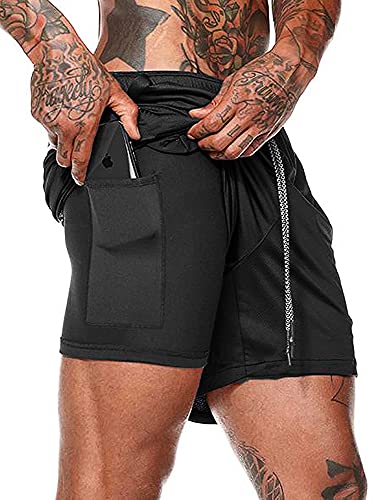 FLYFIREFLY Men's 2-in-1 Workout Running Shorts 7