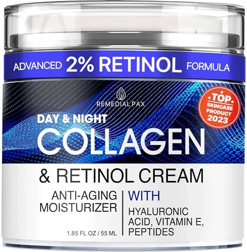 REMEDIAL PAX Collagen Cream for Face with Retinol and Hyaluronic Acid, Day and Night Anti Aging Skincare Facial Moisturizer, Hydrating Face Lotion, Moisturizing Cream to Reduce Wrinkles for Women Men