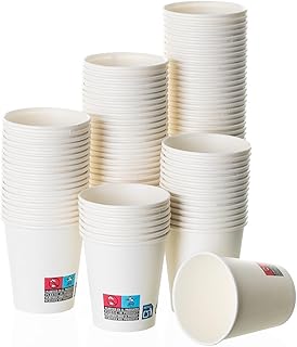 BEST PRODUCTS 100 vasos desechables café 200cc de cartón antifugas, biodegradables, compostables, reciclables, para café, ...