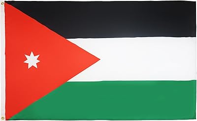 AZ FLAG - Jordan Flag - 2x3 Ft - 100D Polyester Jordanian Banner with Two Metal Grommets - Fade Resistant - Vivid Colors - 2' x 3' Feet - 90x60 Cm