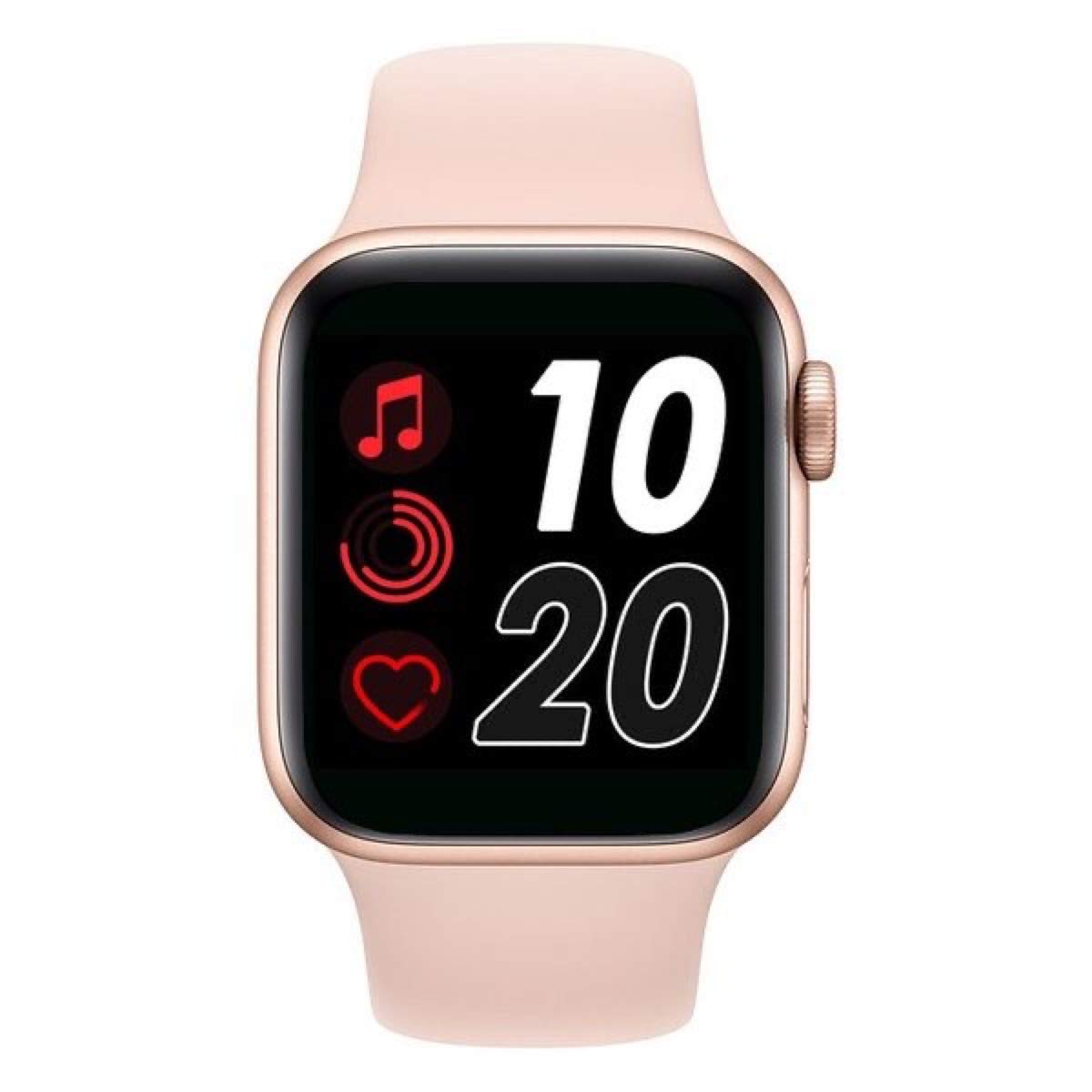 smart watch t500 2020 series 5 blood pressure BT call music player 44mm for ISO Android heart Rate smartwatch (pink)