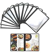 DUPDMKIN Menu Holder 12 Pack Menu Covers 2 Page 4 View Menu Covers 8.5 x 11 inch Menu Holders for...