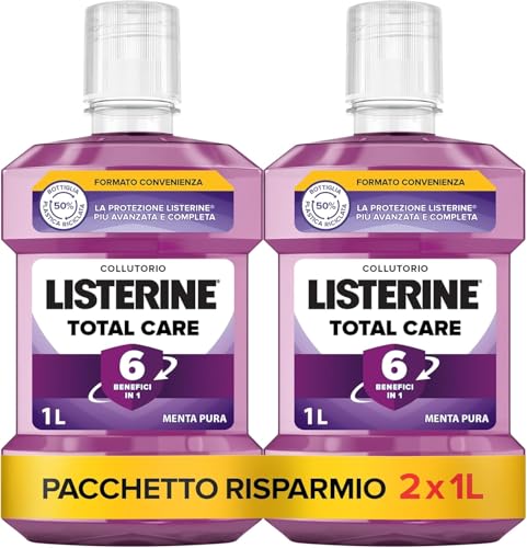 LISTERINE Collutorio Total Care, Collutorio al gusto di Menta Pura, Co...