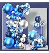 PartyWoo Blue Shades Balloon Garland Kit, 140 pcs Shades of Blue Balloons Different Sizes Pack of...