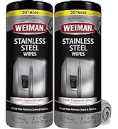 Weiman Stainless Steel Cleaner and Polish Wipes Bundle with Microfiber Cloth-Removes Fingerprints...