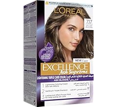 L’Oréal Paris Excellence Ash Supreme Anti-Brass Permanent Hair Colour, 7.17 Ash Blonde, 250 ml