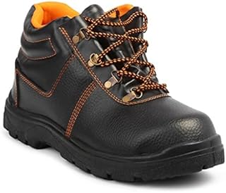 NEOSAFE Spark A5005 PVC Labour Safety Shoes (8, Black)