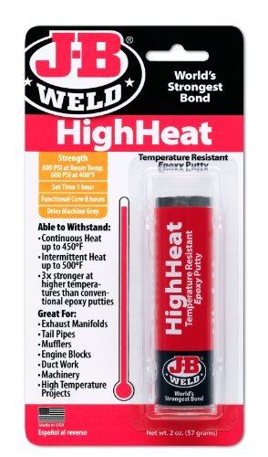 J B Weld 8297 High Heat 500 Degree Epoxy Putty 2 oz