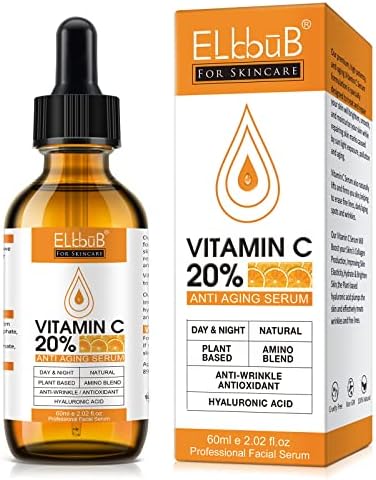 Premium 20% Vitamin C Serum For Face with Hyaluronic Acid, Retinol & Amino Acids - Boost Skin Collagen,Hydrate & Plump Skin, Anti Aging & Wrinkle Facial Serum 60ml