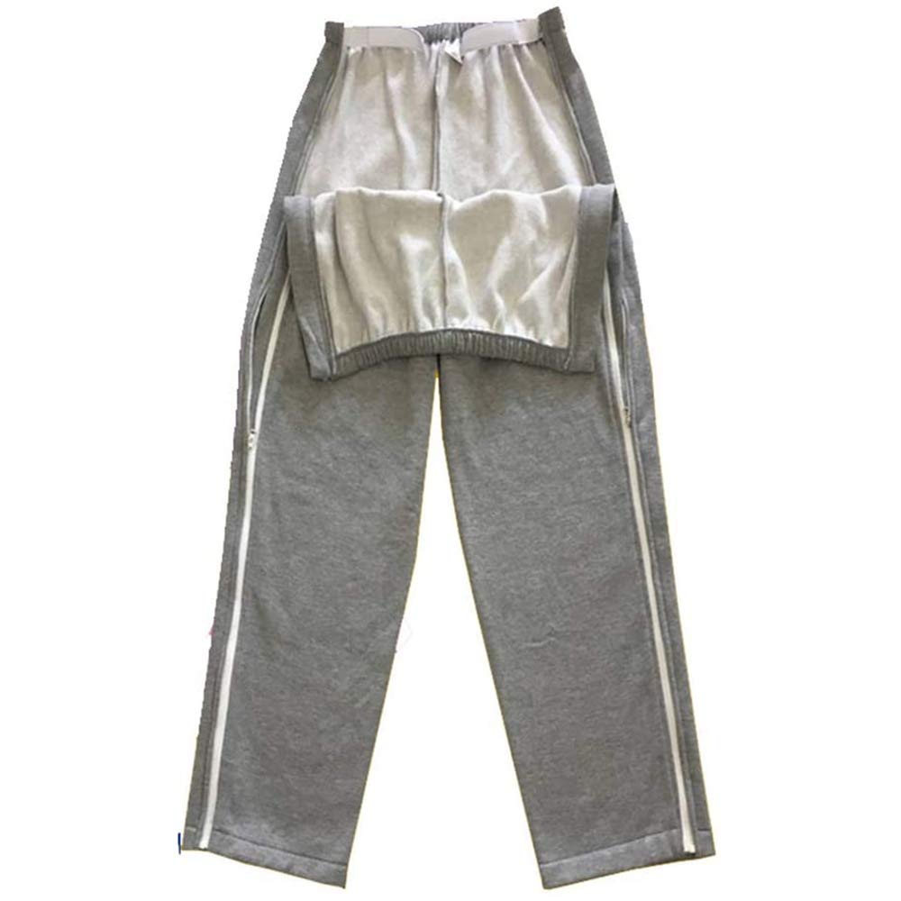 GKPLY Patient Pants Patient Care Clothes, Clothing for Disability Elderly Surgery Patients, Easy To Wear and Take Off, Hospital/Home Care Nursing Aid, Suit for Fracture, Bedridden Patients/Elderly