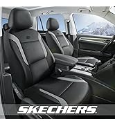 Skechers Memory Foam Car Seat Covers, Leather & Mesh Thick Car Seat Protection, Gray Front Seat ...