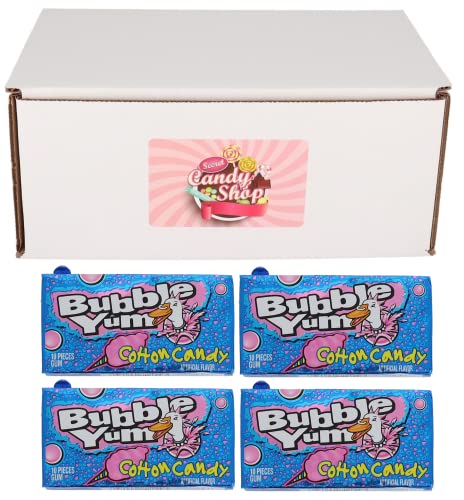 SECRET CANDY SHOP BUBBLE YUM Bubble Gum (Cotton Candy) (Pack of 4. Total 40 Gum Pieces)