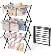 APEXCHASER Collapsible Clothes Drying Rack - Multi-Level, Foldable Steel Laundry Drying Rack for ...