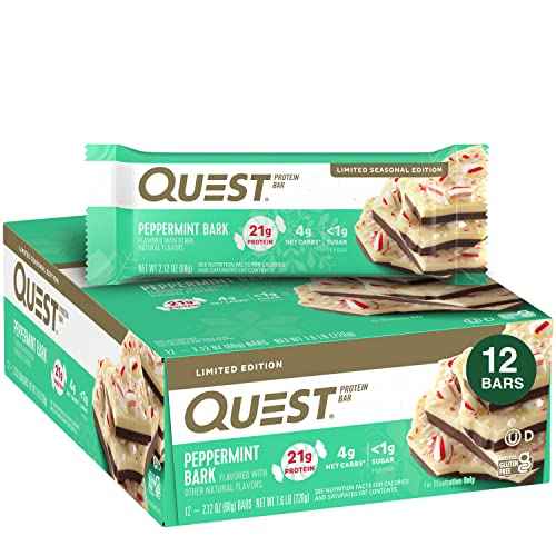 quest bars double - Quest Nutrition Protein Bar, Peppermint Bark, 12 Count