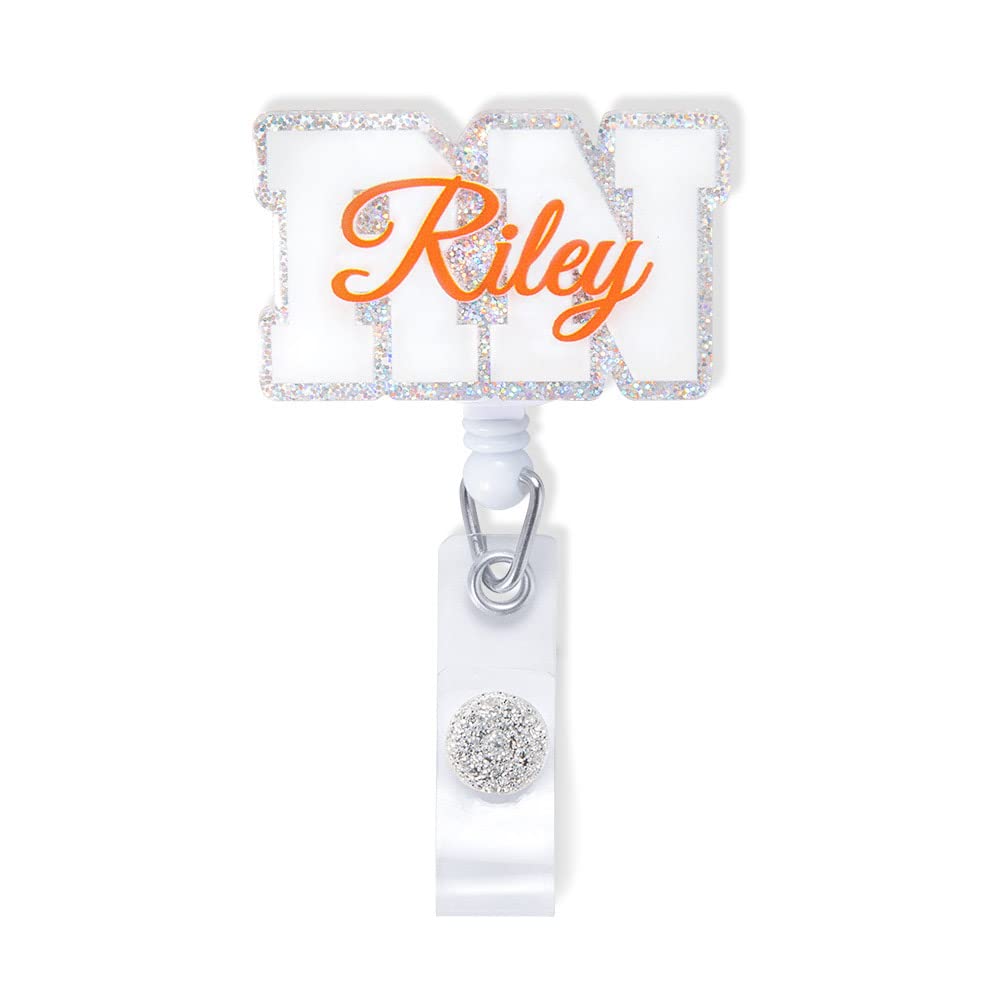 Custom Retractable Cute Name PA LAB LPN TECH MD RMA BSN EMT CNA LVN RN ID Badge Reels Holder for Nurse Coworkers Employee Hospital Doctor