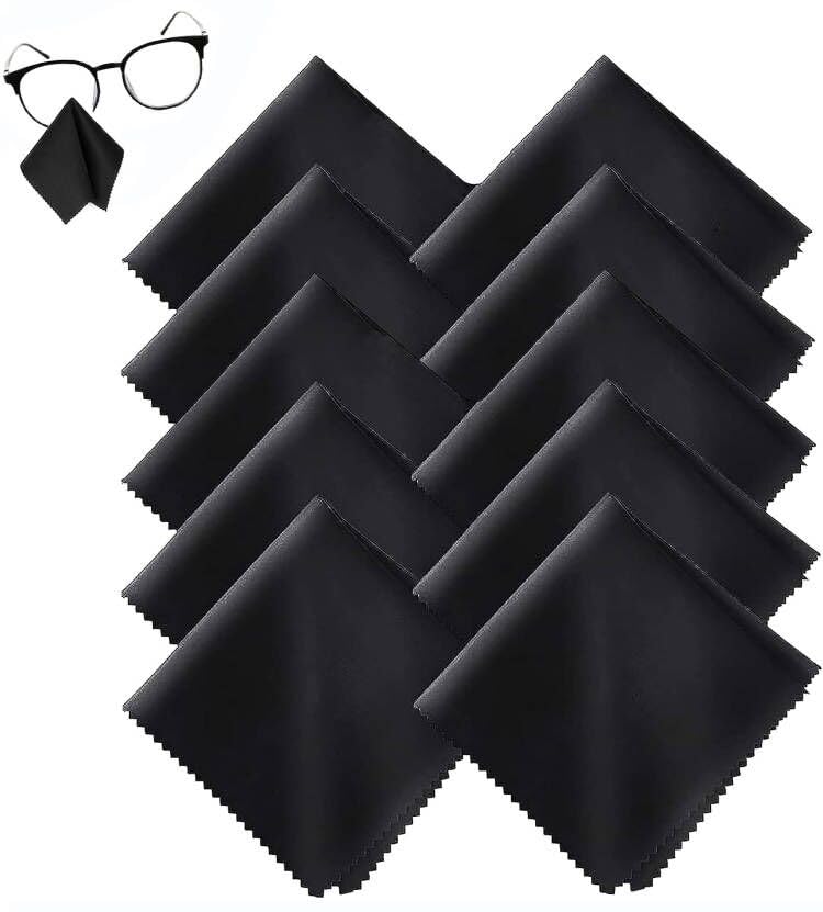 10 Pack Glasses Cloth, 18 X15 Cm Cleaning Cloth for Glasses Glass Cloths for Eyeglasses, Spectacles, Sunglasses, Laptops, Camera Lenses, Mobile Phone Screen, Tablets, Lenses