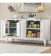 4 Door Sideboard Storage Cabinet,Modern Accent Cabinet with Door Shelf,Decorative Buffet Cabinet ...