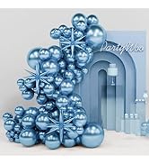 PartyWoo Metallic Light Blue Balloons, 130 pcs 22 Inch Star Balloons and Blue Balloons Different ...