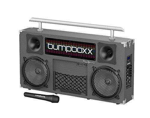 Bumpboxx Bluetooth Boombox Freestyle V3s Carbon Fiber | Retro Boombox with Bluetooth Speaker | Rechargeable Bluetooth Speaker