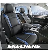 Skechers Memory Foam Car Seat Covers, Leather & Mesh Thick Car Seat Protection, Blue Front Seat ...