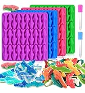 Palksky Gummy Sharks Molds Silicone, 4 Pack 30 Cavity Mini Sharks Candy Molds,3D Small Blue Shark...