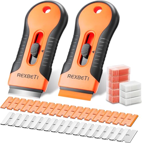 REXBETI Razor Blade Scraper Tool, 2 Pack Razor Scraper Set...