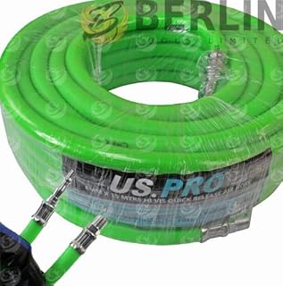 Air Line Hose Compressor 15m 50ft 1/4'' BSP 8mm Bore Hivis Heavy Duty Connectors