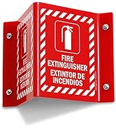 SmartSign"Fire Extinguisher" Bilingual Projecting Sign | 5" x 6" Acrylic