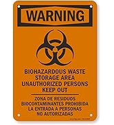 SmartSign "Warning - Biohazardous Waste Storage Area" Bilingual Sign | 7" x 10" Plastic