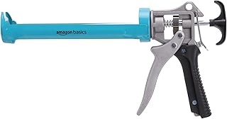 Amazon Basics Heavy Duty Sealant Caulking Gun - 310 ml (0.3 Litres) - 12:1 Thrust Ratio, Aluminium handle with plastic sup...