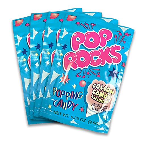 UpTop Treats Cotton Candy POP ROCKS Candy | Includes 4 Individual Packs of Cotton Candy Flavored Mini Rock Popping Candies